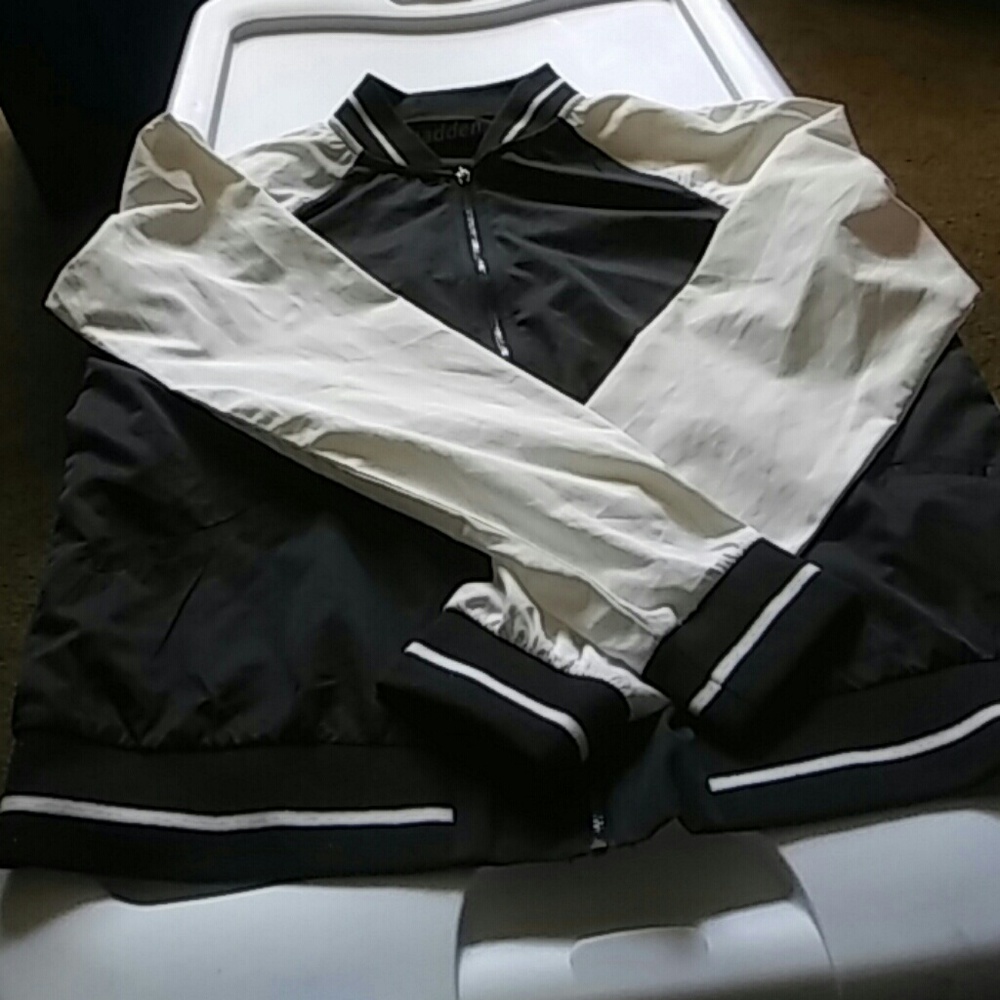 Ladies preowned black and white jacket madden